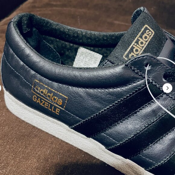 RARE 2007 Adidas Originals Gazelle Vintage Trainer Sample Size 9 Black Leather main image 4